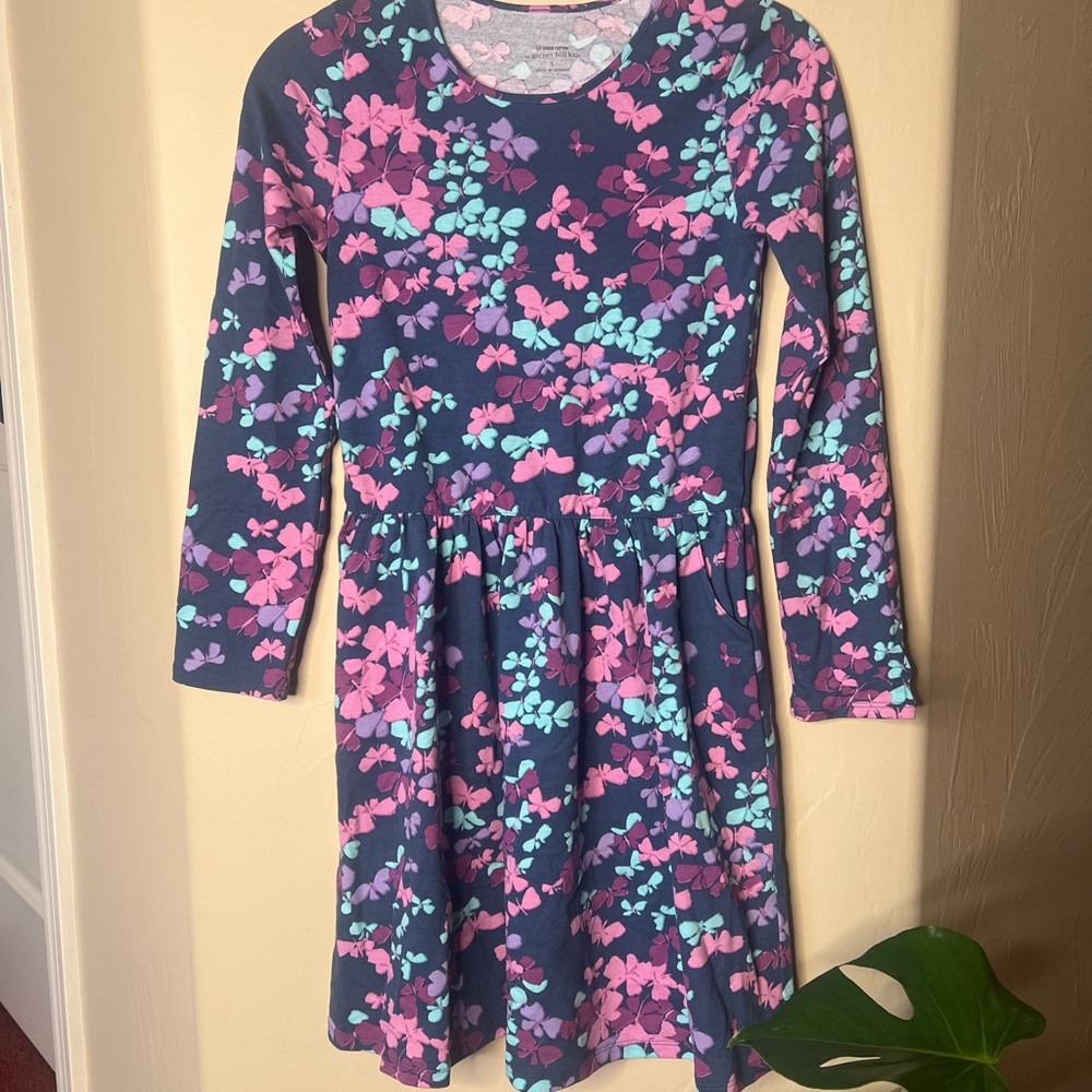 Floral Kids Dress in Navy and Pink